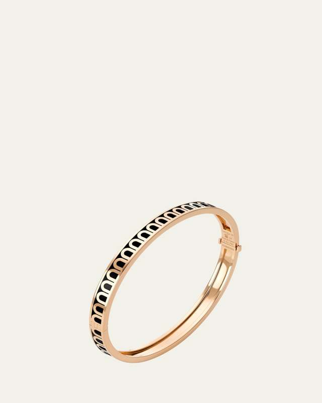L'Arc de DAVIDOR Bangle PM in 18K Rose Gold with Caviar Lacquered Cerami
